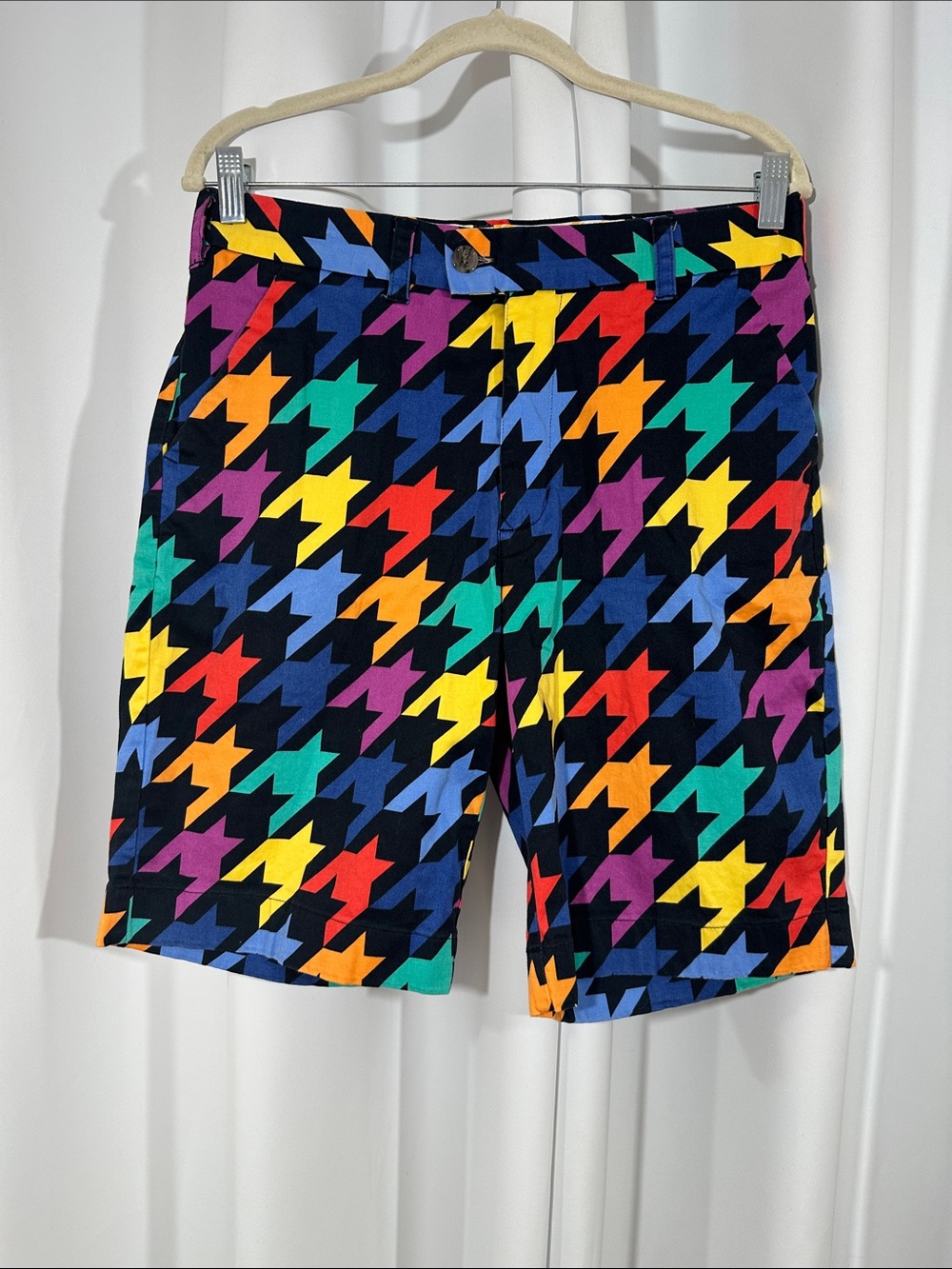 Loudmouth Golf Multicolor Houndstooth Shorts Men's Size 32 Bold Print
